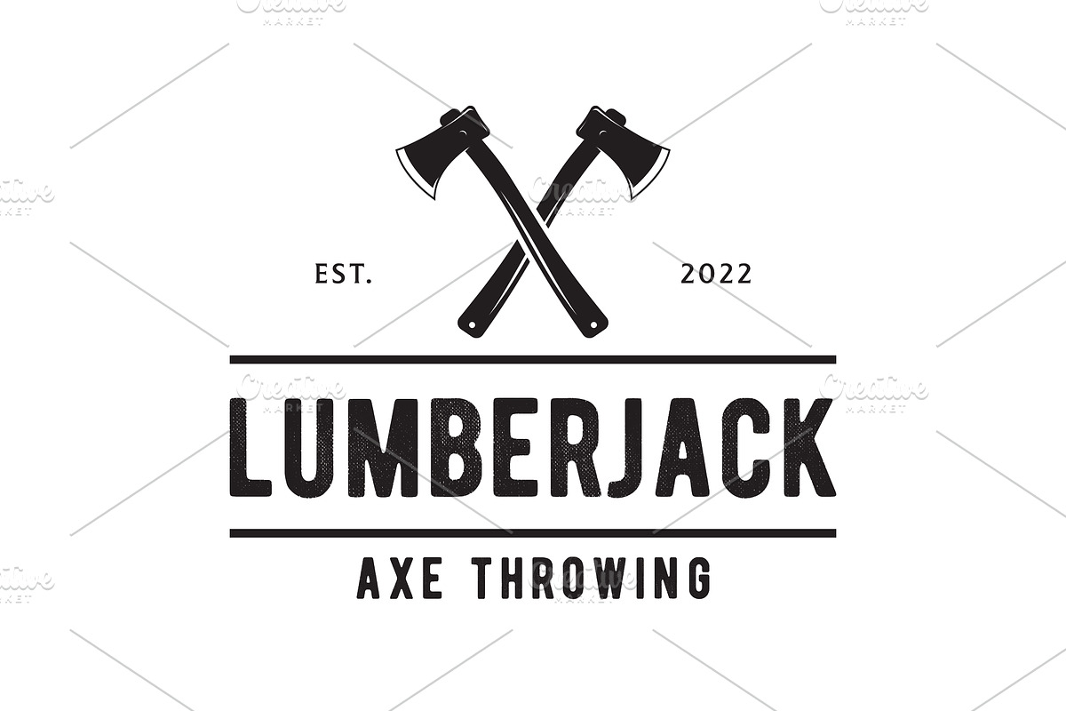 Retro vintage ax logo .Logo for badg, a Branding & Logo Template by LOGOCREATIVE