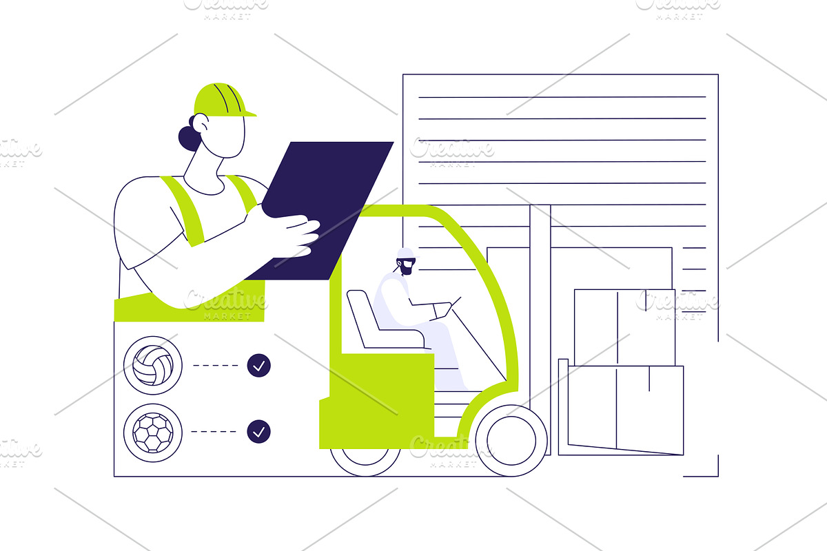 Unloading goods abstract concept, a Finance Illustration by Visual Generation