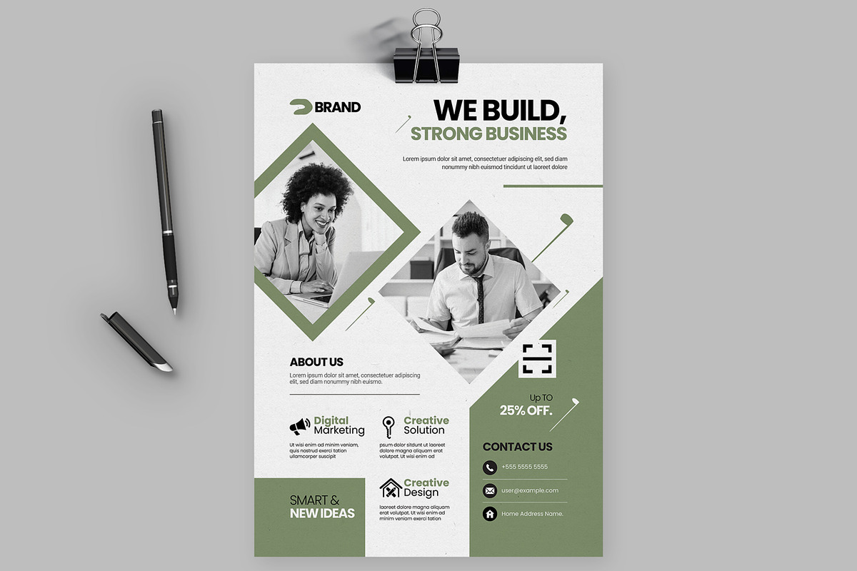 Corporate Business Flyer Template, a Stationery Template by ContestDesign (Photo 1 of 4)
