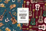 Country Music Seamless Patterns, a Pattern Graphic by Masha  Studio (Thumbnail 3 of 8)