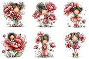 Spring Fairy Peony Clipart, an Illustration by CraftArtStudio (Thumbnail 6 of 6)
