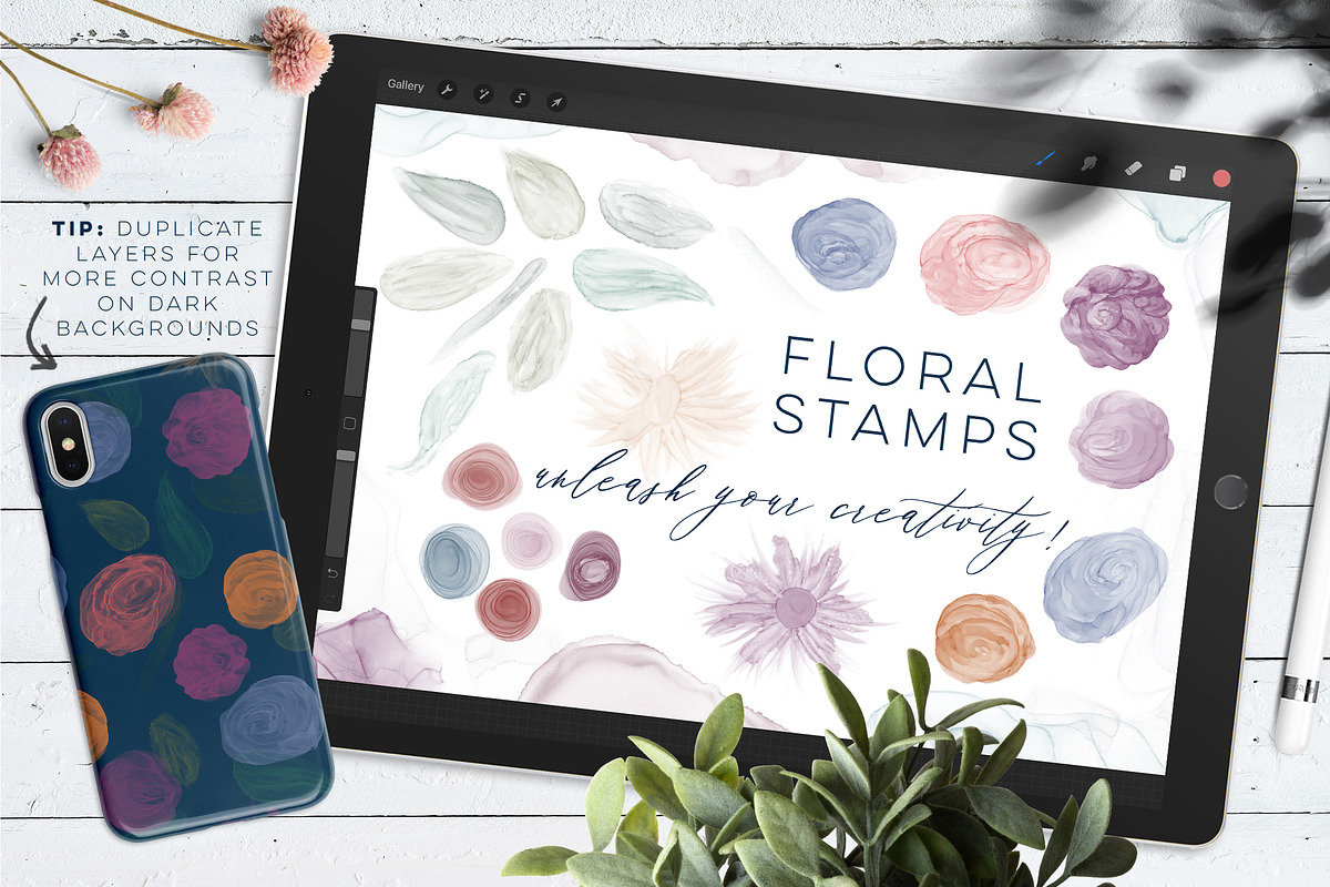 Inky Ethereal Procreate Stamps, a Brush Add-On by AJ Brushes (Photo 7 of 7)