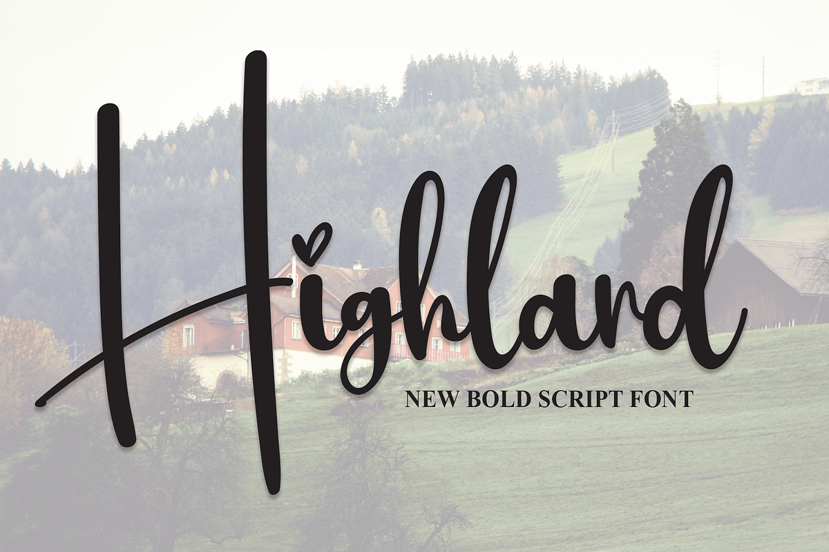 Highland | Script Font, a Script Font by Scratchones (Photo 1 of 8)