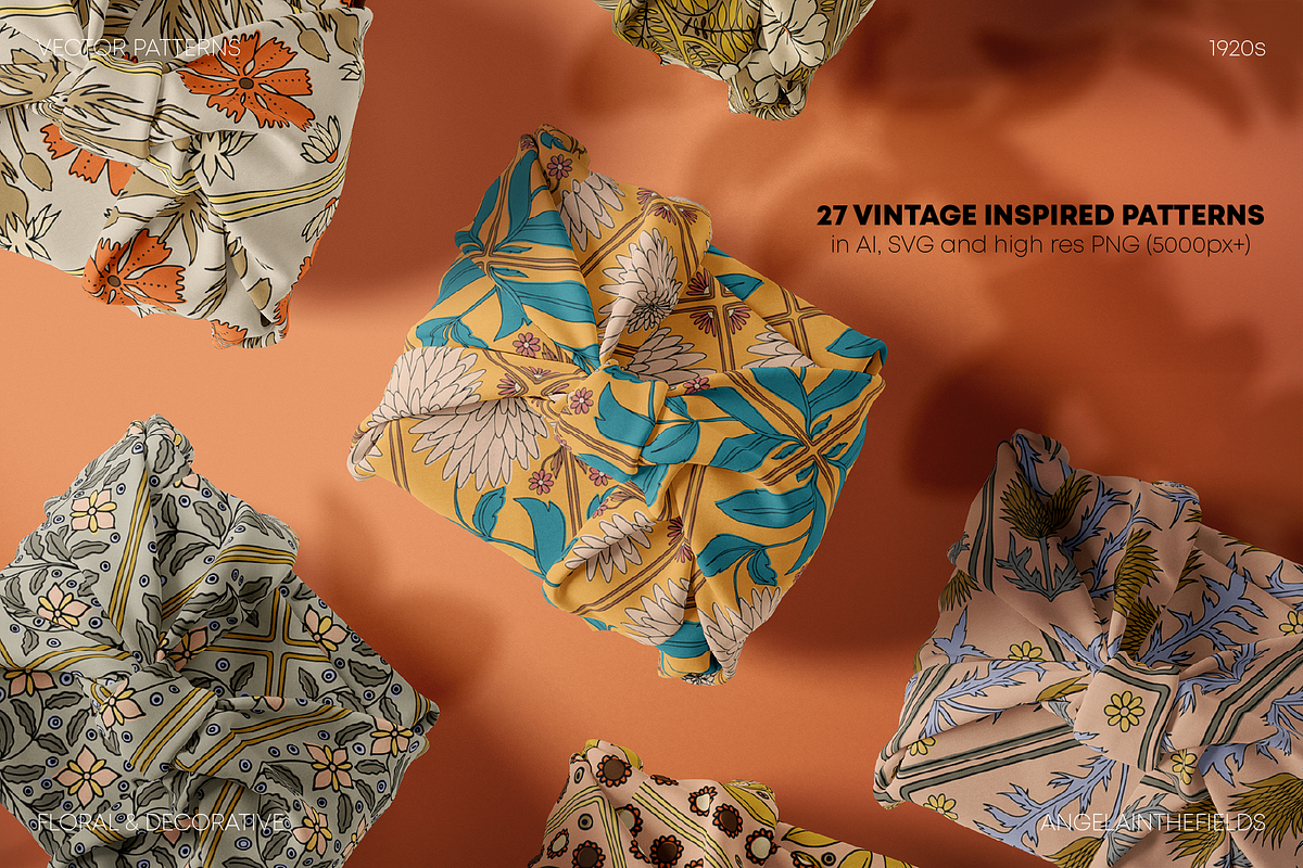 ArtDeco Floral Patterns, a Pattern Graphic by angelainthefields (Photo 6 of 13)