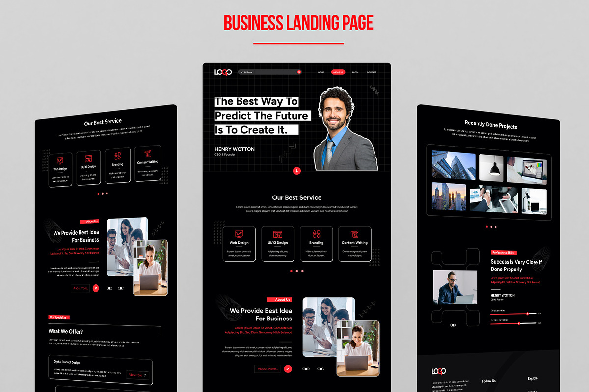 Business Landing Page Layout, a Landing Page Template by MightyDesign (Photo 1 of 9)