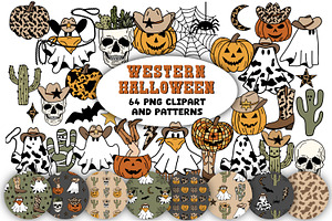 Western Halloween Clipart & Patterns, a Graphic by Brush Lab