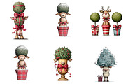 Whimsical Christmas Topiary Trees, an Illustration by DreamArtGraphic (Thumbnail 2 of 5)