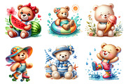 Summer Teddy Bear Clipart, an Illustration by Dream Creation (Thumbnail 3 of 5)