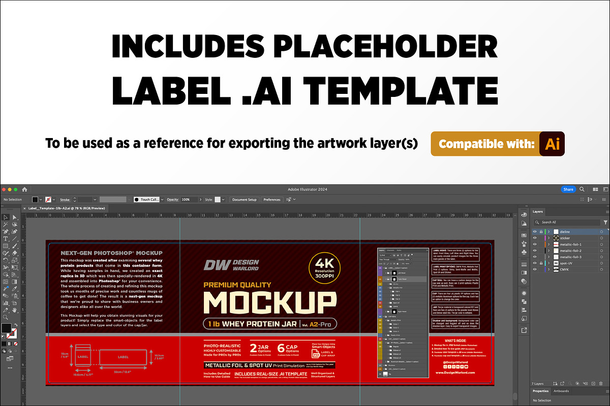1lb Whey Protein Jar Mockup A2-Pro, a Packaging Mockup by Design Warlord (Photo 7 of 16)