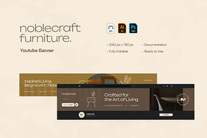 Noblecraft Furniture Youtube Banner, a Social Media Template by VUNIRA