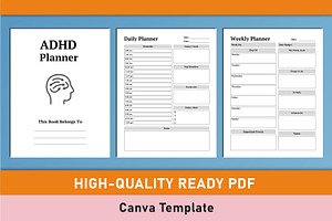 Editable ADHD Planner Canva Template