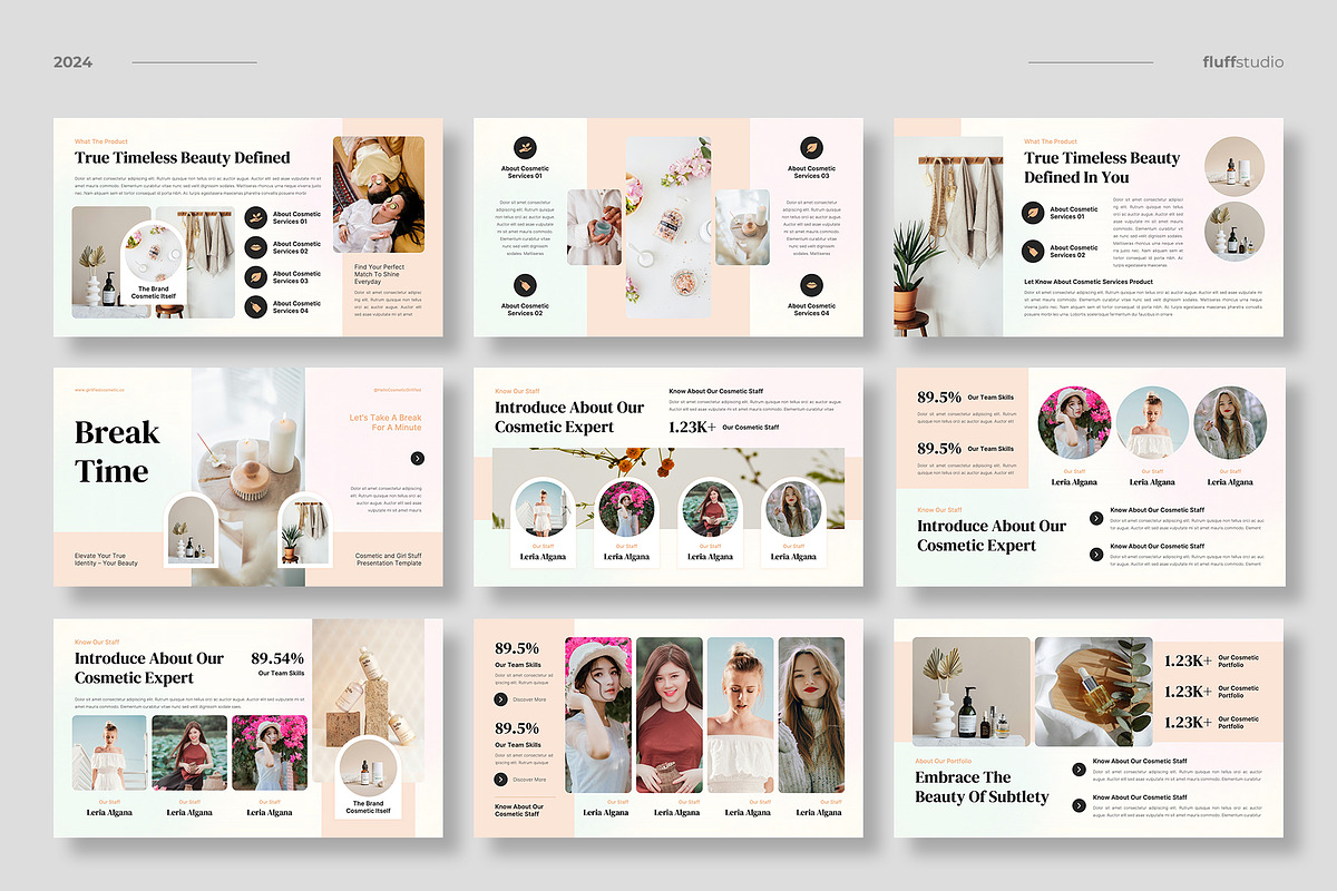Beauty Cosmetic Google Slides, a Presentation Template by fluffstudio (Photo 3 of 4)