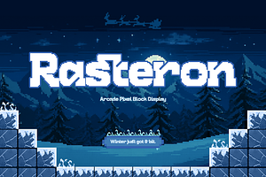 Rasteron - Arcade Pixel Display, a Slab Serif Font by Inviline.co