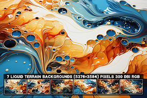 7 Abstract Liquid Terrain Background