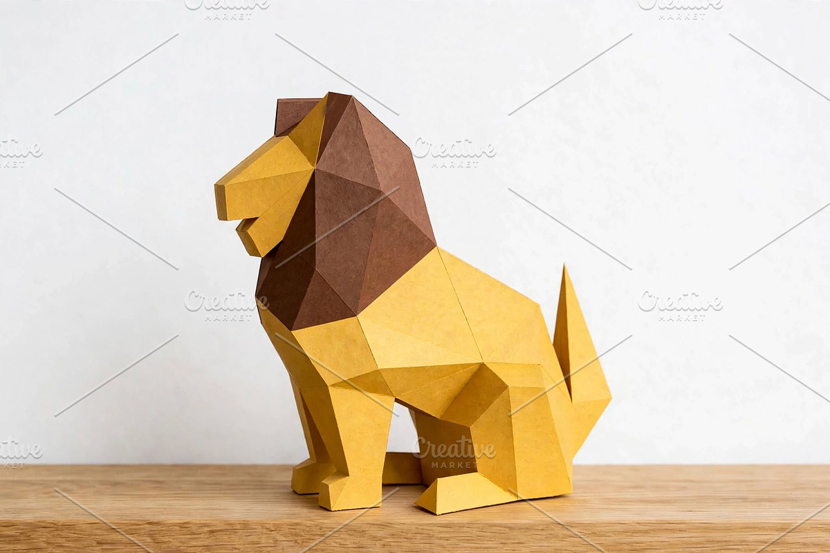 Lion sculpture - 3d papercraft, a Card Template by PAPER amaze (Photo 4 of 5)