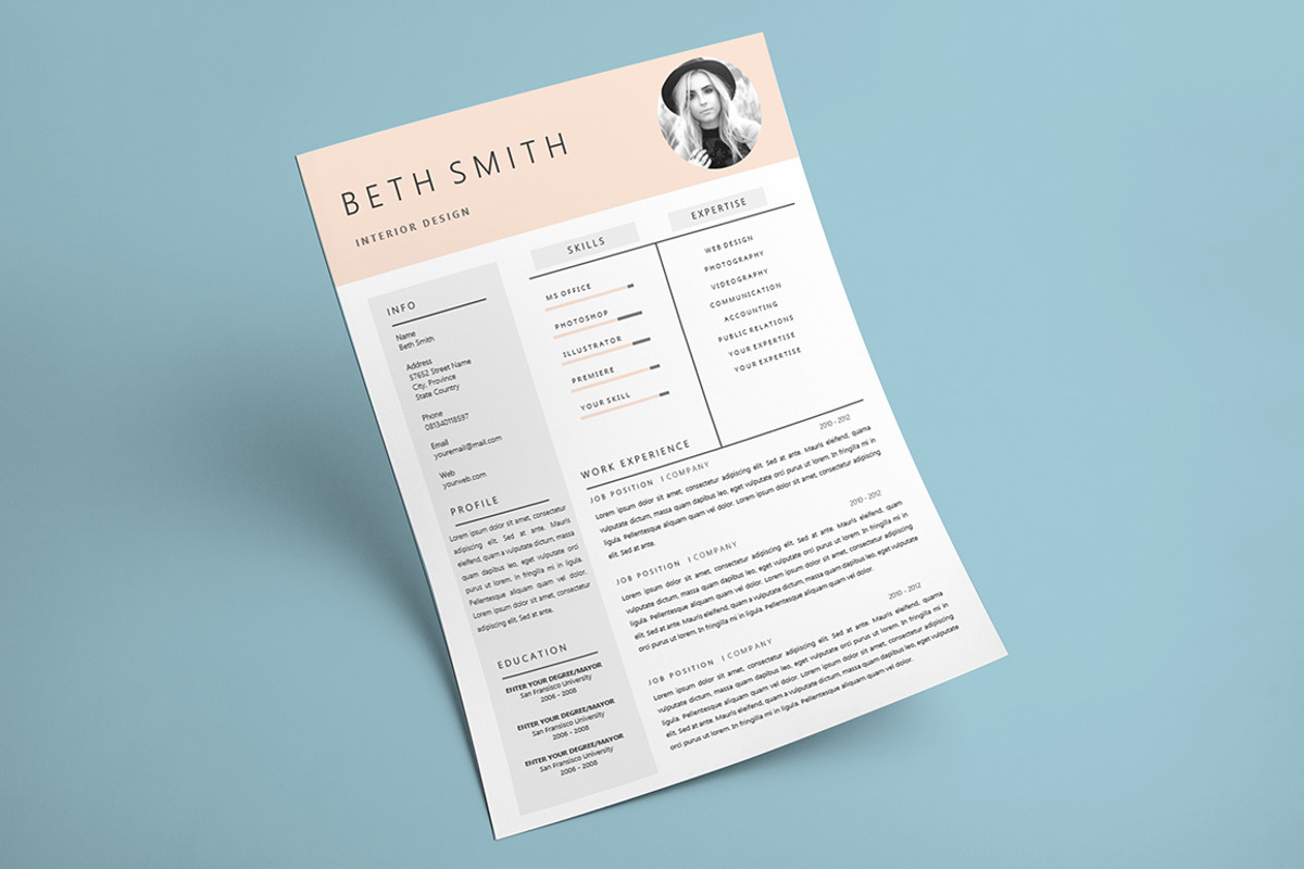 Minimalist MS Word Resume Template, a Resume Template by Rustype (Photo 4 of 5)