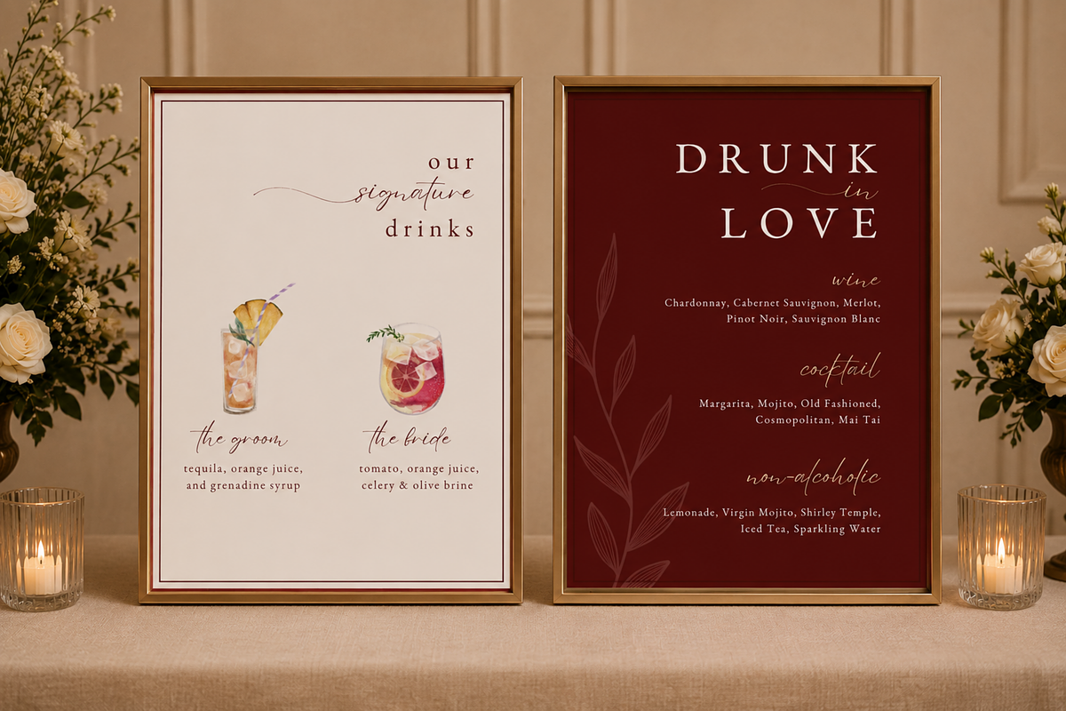 Luxury Burgundy Wedding Canva Bundle, a Stationery Template by Matisse Studio (Photo 8 of 9)