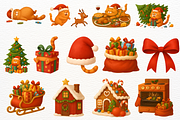 Christmas Santa Cat Clipart Kitten, an Animal Illustration by SugarCloudStudioArt (Thumbnail 7 of 7)