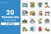Traveling icon pack, a Duotone Icon by Creastale (Thumbnail 1 of 8)