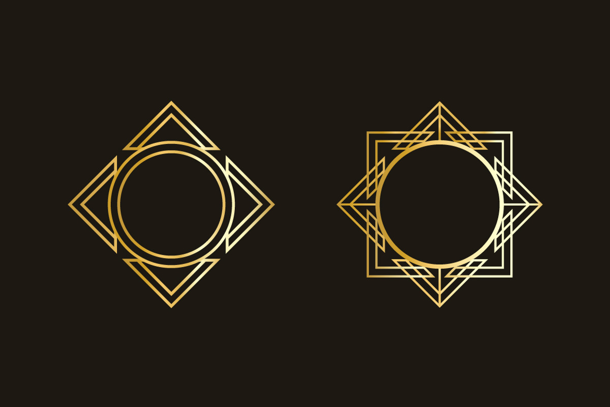 Vintage Art Deco Badge Set, a Marketing Template by Template Dealer