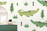 Cute Crocodile Seamless Pattern, a Pattern Graphic by Waterystrokes (Thumbnail 3 of 4)