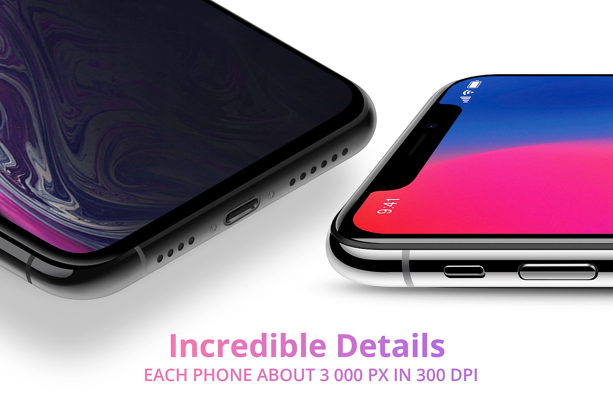 (INTRO SALE) iPhone XS and XS Max, an iPhone Mockup by RadekBroz (Photo 3 of 10)
