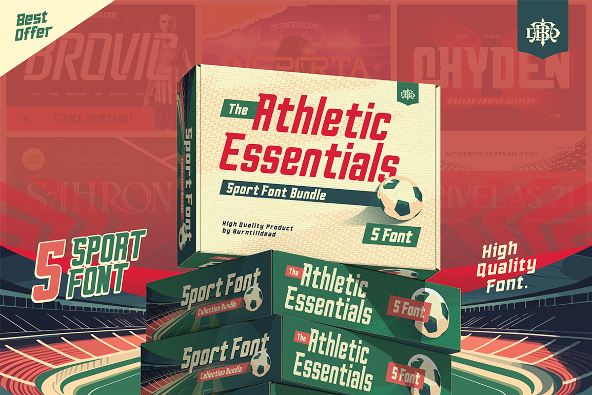 Athletic Essential Font Bundle, a Slab Serif Font by Burntilldead (Photo 1 of 6)