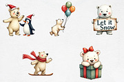 Christmas Polar Bear Sublimation Cli, an Illustration by CrexoraLab (Thumbnail 3 of 5)