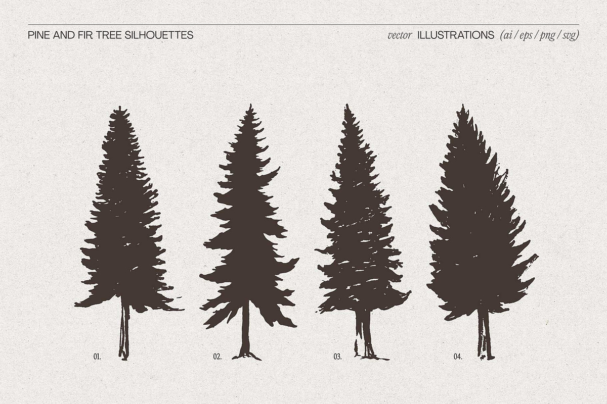 Pine and Fir Tree Silhouettes, an Object Illustration by TheMountBirdStudio (Photo 5 of 6)