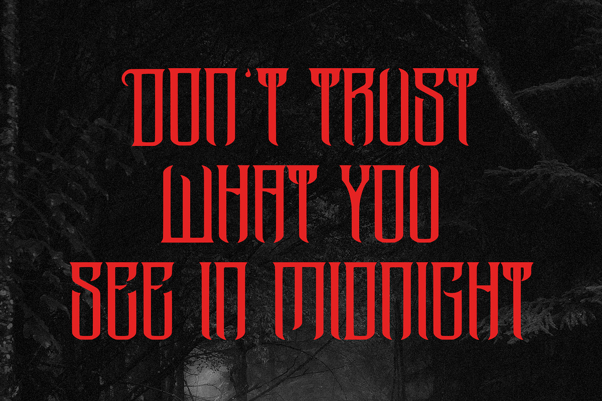 Mokhrom Blackletter Horror Font, a Blackletter Font by Maulana Creative (Photo 4 of 7)