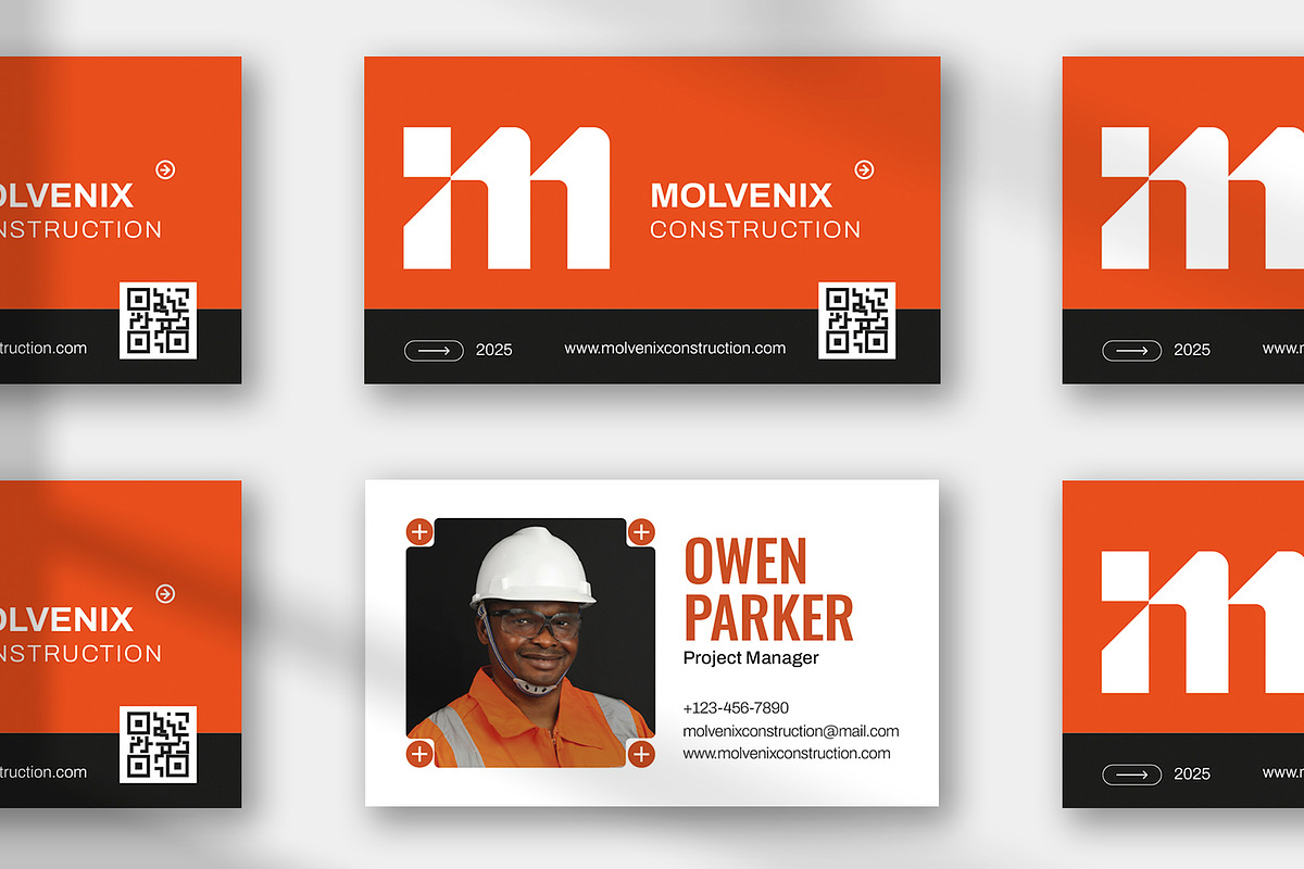 Molvenix Construction Business Card, a Business Card Template by Esensifiksi.studio (Photo 3 of 3)