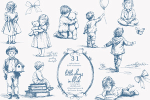 vintage children clipart collection