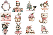 Cute Coquette Christmas Clipart, an Illustration by Designworld (Thumbnail 3 of 4)