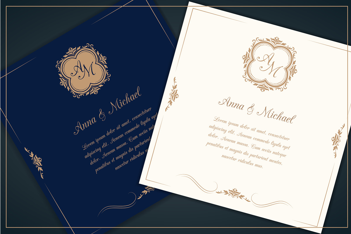 Wedding invitations with monograms, an Invitation Template by MARIA KOLYADINA (Photo 2 of 3)