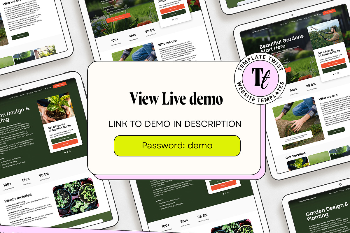 Garden Maintenance Website Template, a Websites & App Template by Template Twist Shop (Photo 2 of 10)
