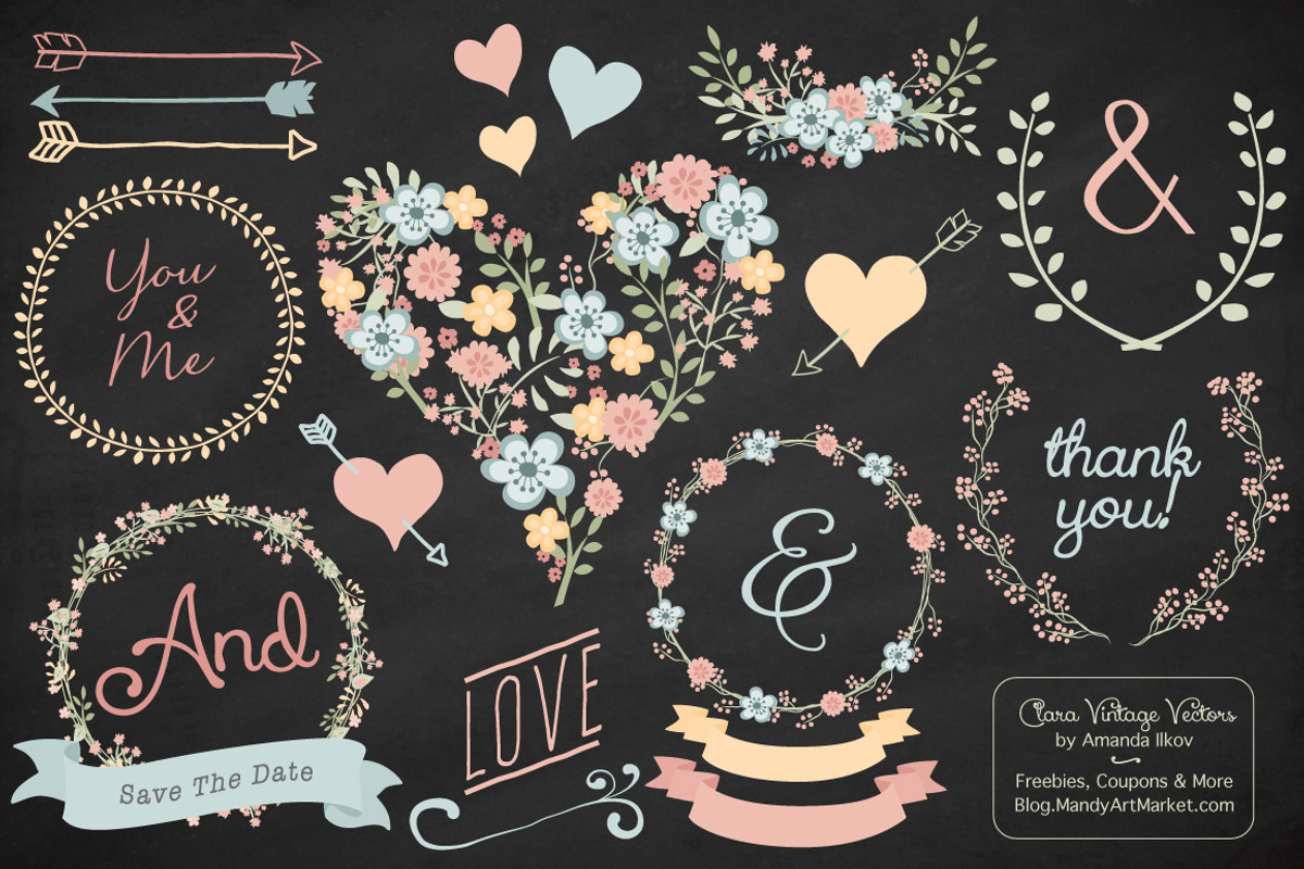Pastel Floral Heart Clipart, an Illustration by Amanda Ilkov (Photo 2 of 4)