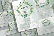 Eucalyptus Wedding Invitation Set, an Invitation Template by Aarley Kaiven (Thumbnail 1 of 5)