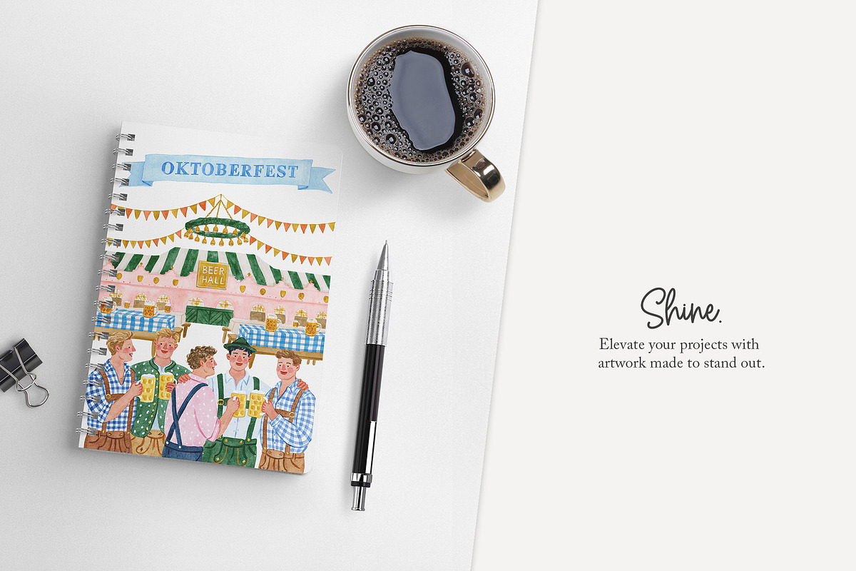 120 cute Oktoberfest clip art, a Seasonal Illustration by Poppy Lane Studio (Photo 9 of 12)