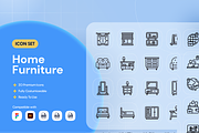 Home Furniture Icon Set, an Outline Icon by Nathaya Studio (Thumbnail 1 of 2)