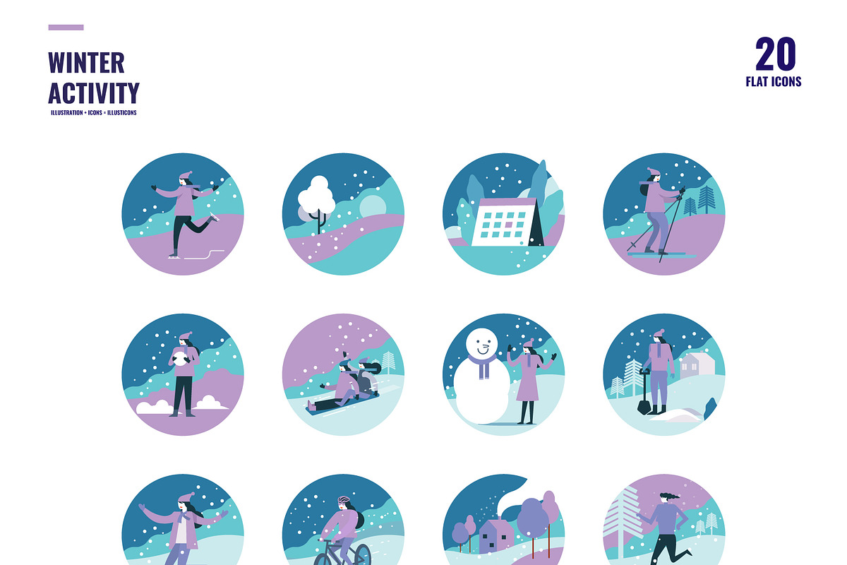 WINTER ACTIVITY ICONS, an Icon by Foxyard studio (Photo 2 of 2)