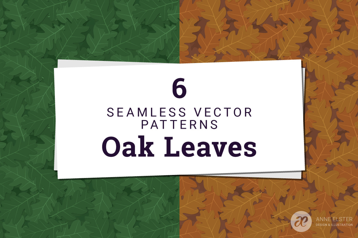 Oak Leaves Vector Pattern, a Pattern Graphic by Anne Elster Design (Photo 1 of 3)