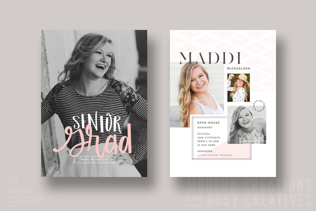 Graduation Card | Blushing Senior, a Card Template by The Modern Collective