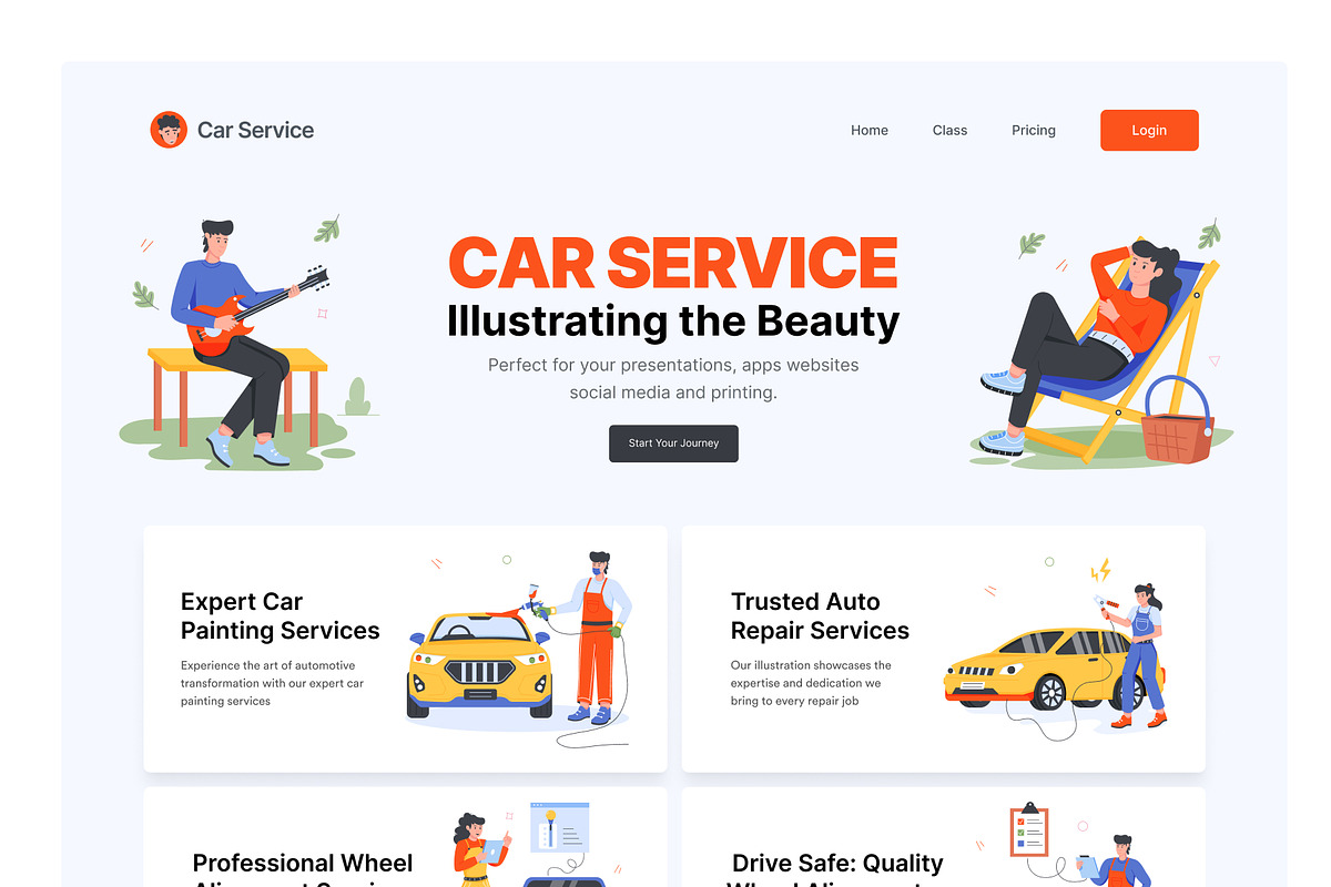 Car Service Illustrations, a Transportation Illustration by Vectors Market (Photo 4 of 9)