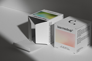 Square Box Mockup - 5 Scenes