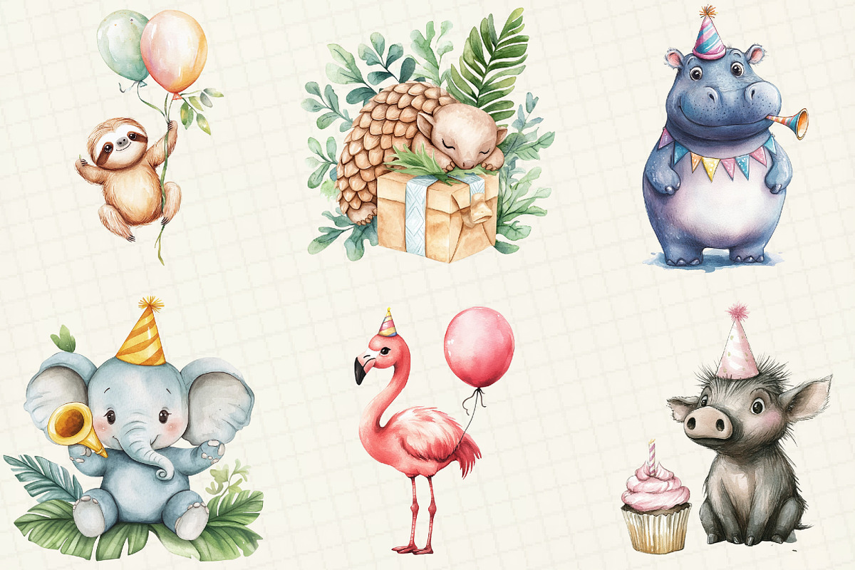 Safari Birthday Clipart, an Illustration by OK Design (Photo 2 of 5)