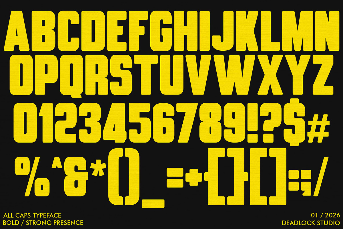 MAGNIFICIENT! HEADLINE FONT!, a Sans Serif Font by deadlock studio (Photo 5 of 9)