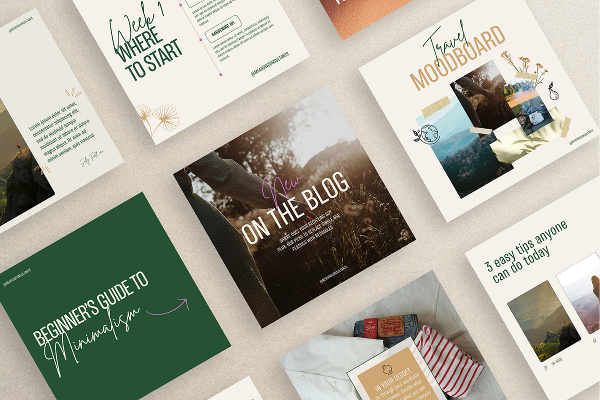 Eco Aesthetic Social Templates, a Social Media Template by Stacey Shaller (Photo 5 of 7)
