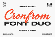 Cronfrom Font Duo Script Wide Sans, a Script Font by Maulana Creative (Thumbnail 1 of 7)