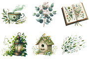 Watercolor Sage Green Spring Clipart, an Illustration by DreamArtGraphic (Thumbnail 4 of 4)