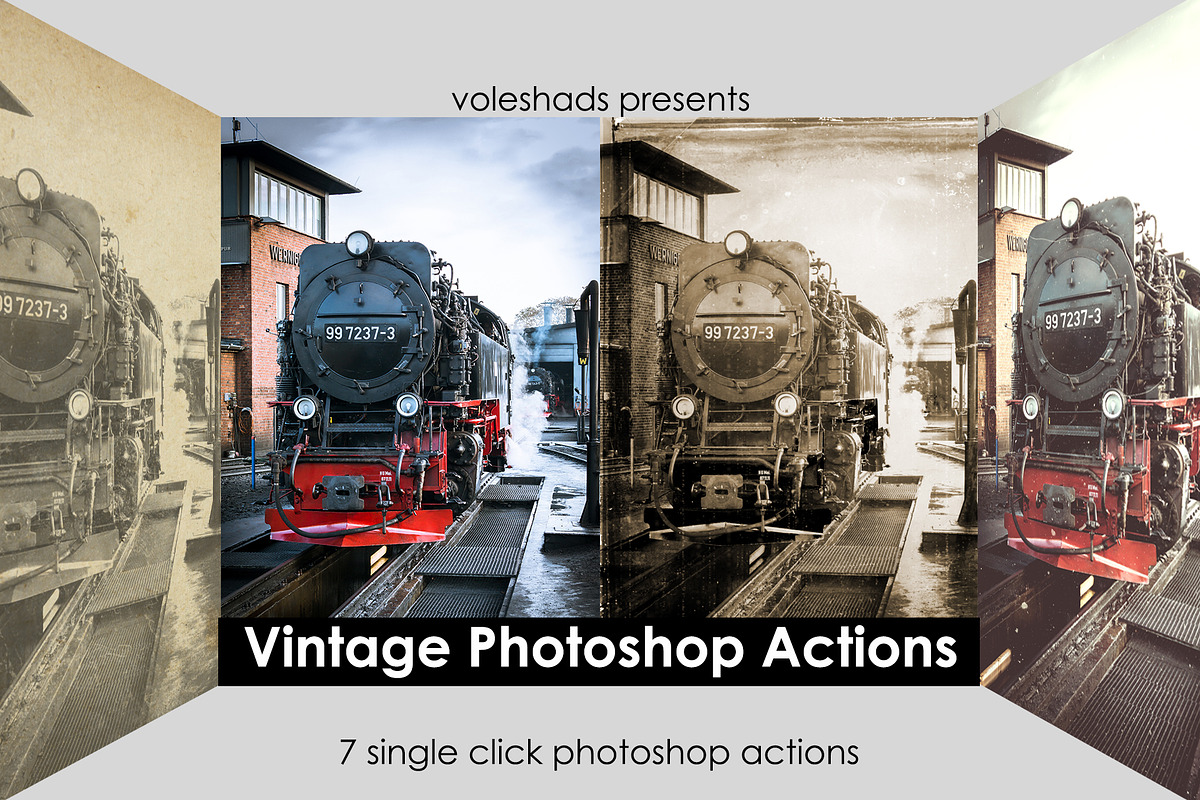 Vintage Look Photoshop Actions Pack, an Action Add-On by Voleshads (Photo 1 of 15)